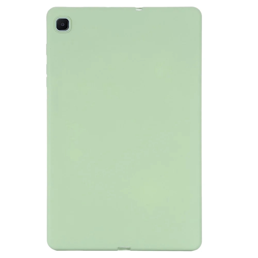 For Samsung Galaxy Tab S6 Lite (2020) / (2022) / (2024) Microfiber Lining Liquid Silicone Case Anti-drop Protection Tablet Cover - Green - 1
