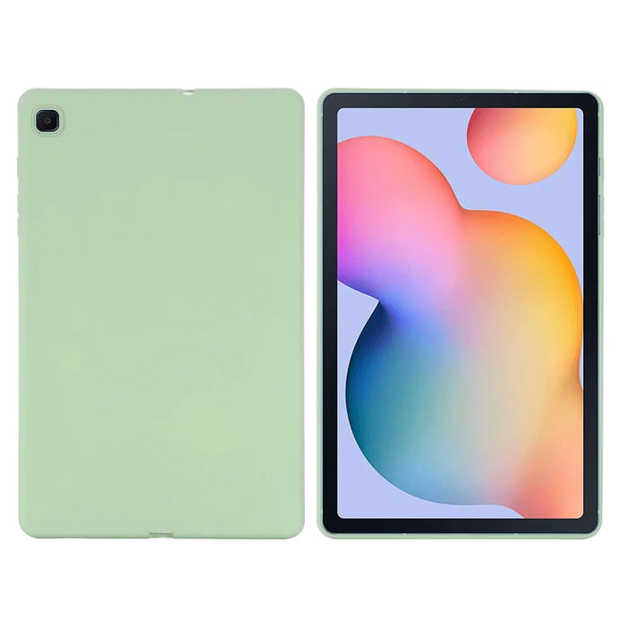 For Samsung Galaxy Tab S6 Lite (2020) / (2022) / (2024) Microfiber Lining Liquid Silicone Case Anti-drop Protection Tablet Cover - Green - 2