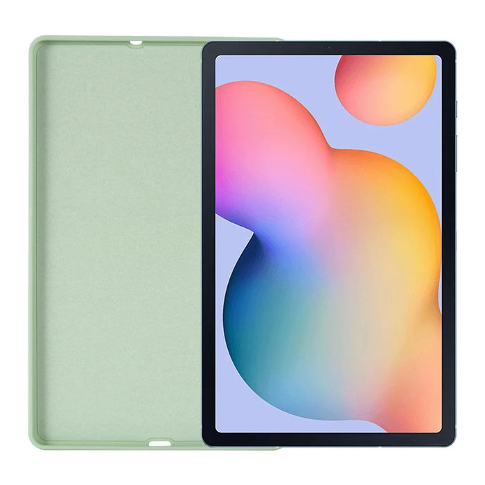 For Samsung Galaxy Tab S6 Lite (2020) / (2022) / (2024) Microfiber Lining Liquid Silicone Case Anti-drop Protection Tablet Cover - Green - 4