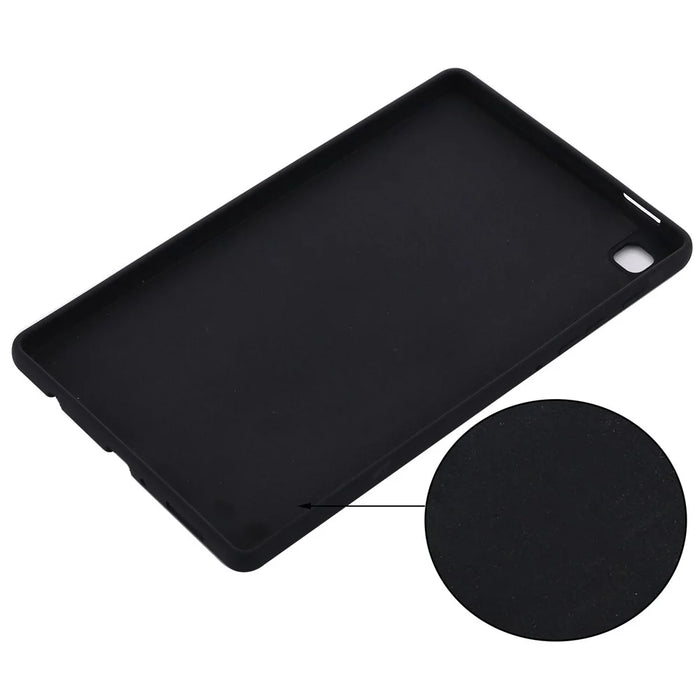 Liquid Silicone Tablet Case for Samsung Galaxy Tab A7 Lite 8.7-inch, Microfiber Lining Anti-scratch Protective Cover - Black - 5