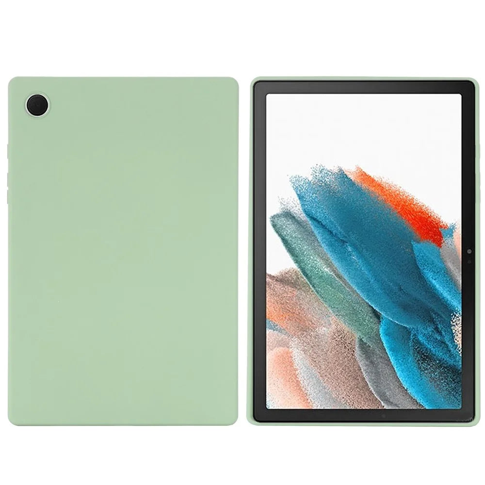 Liquid Silicone Tablet Cover for Samsung Galaxy Tab A8 10.5 (2021) / (2022) , Shockproof Microfiber Lining Slim Tablet Case - Green - 2