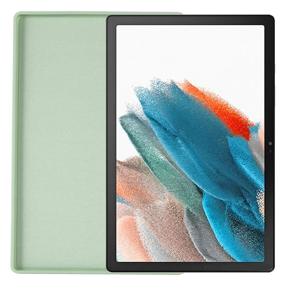Liquid Silicone Tablet Cover for Samsung Galaxy Tab A8 10.5 (2021) / (2022) , Shockproof Microfiber Lining Slim Tablet Case - Green - 4