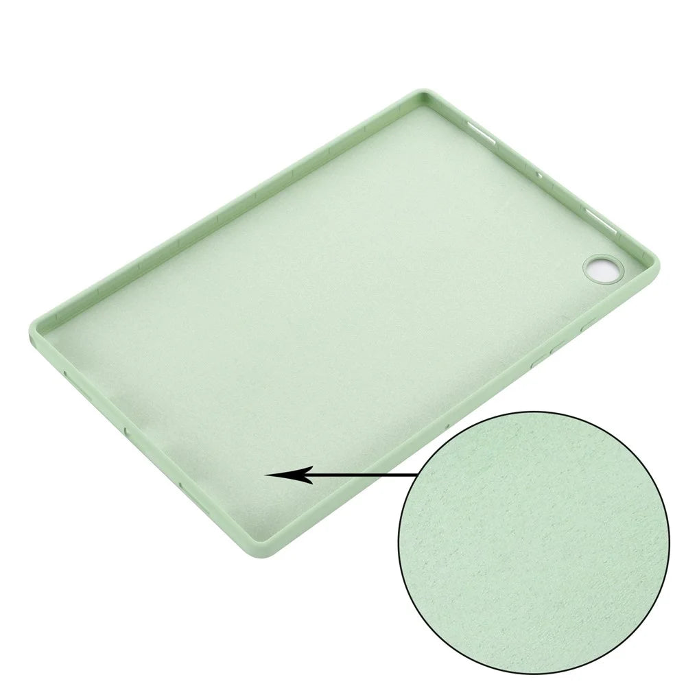 Liquid Silicone Tablet Cover for Samsung Galaxy Tab A8 10.5 (2021) / (2022) , Shockproof Microfiber Lining Slim Tablet Case - Green - 5