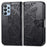 Big Butterfly Imprinting Leather Phone Shell for Samsung Galaxy A23 5G (Global Version), Drop-Prevention PU Leather Stand Wallet Case with Handy Strap - Black - 1