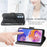 Big Butterfly Imprinting Leather Phone Shell for Samsung Galaxy A23 5G (Global Version), Drop-Prevention PU Leather Stand Wallet Case with Handy Strap - Black - 6