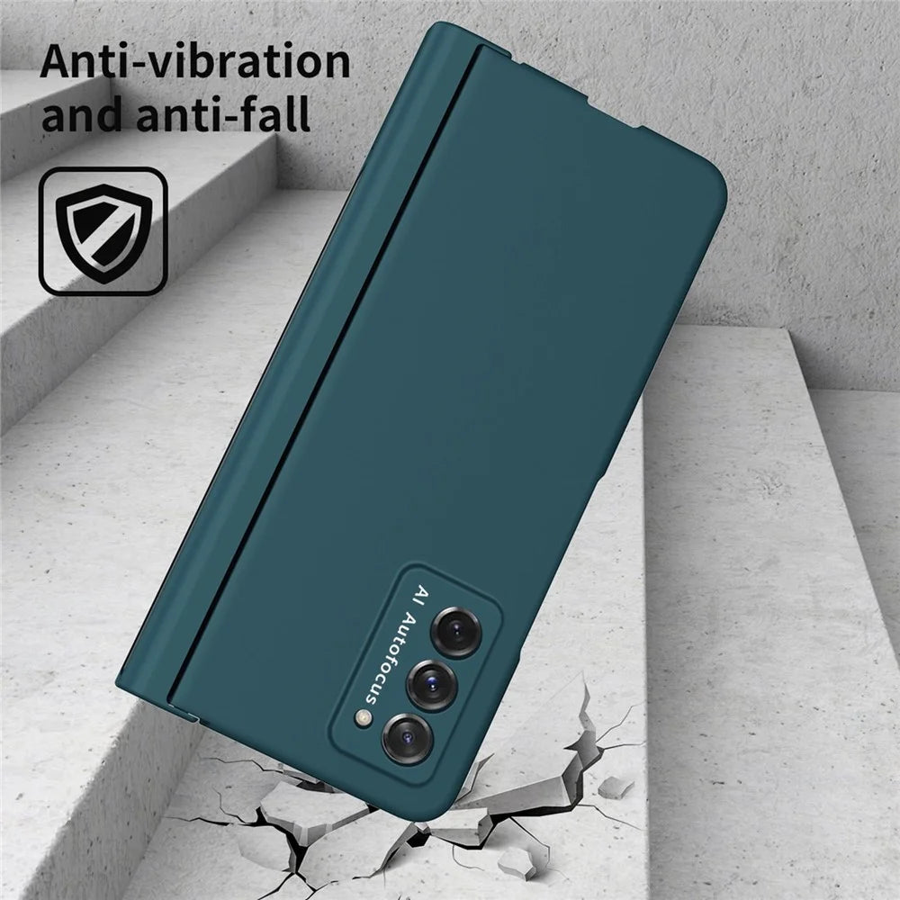 Hard PC Phone Flip Case for Samsung Galaxy Z Fold2 5G Shockproof Cover with Screen Protector - Green - 4