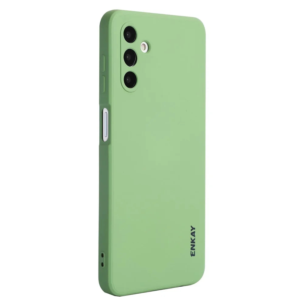 ENKAY HAT PRINCE Liquid Silicone Case for Samsung Galaxy A13 5G / A04s 4G (164.7mm) Camera Protection Lens Protector Cover - Light Green - 1