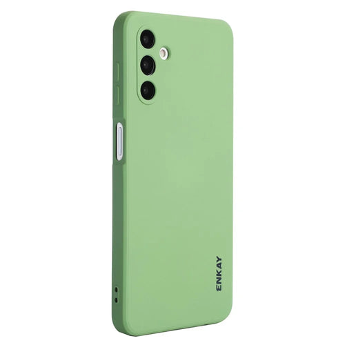 ENKAY HAT PRINCE Liquid Silicone Case for Samsung Galaxy A13 5G / A04s 4G (164.7mm) Camera Protection Lens Protector Cover - Light Green - 1