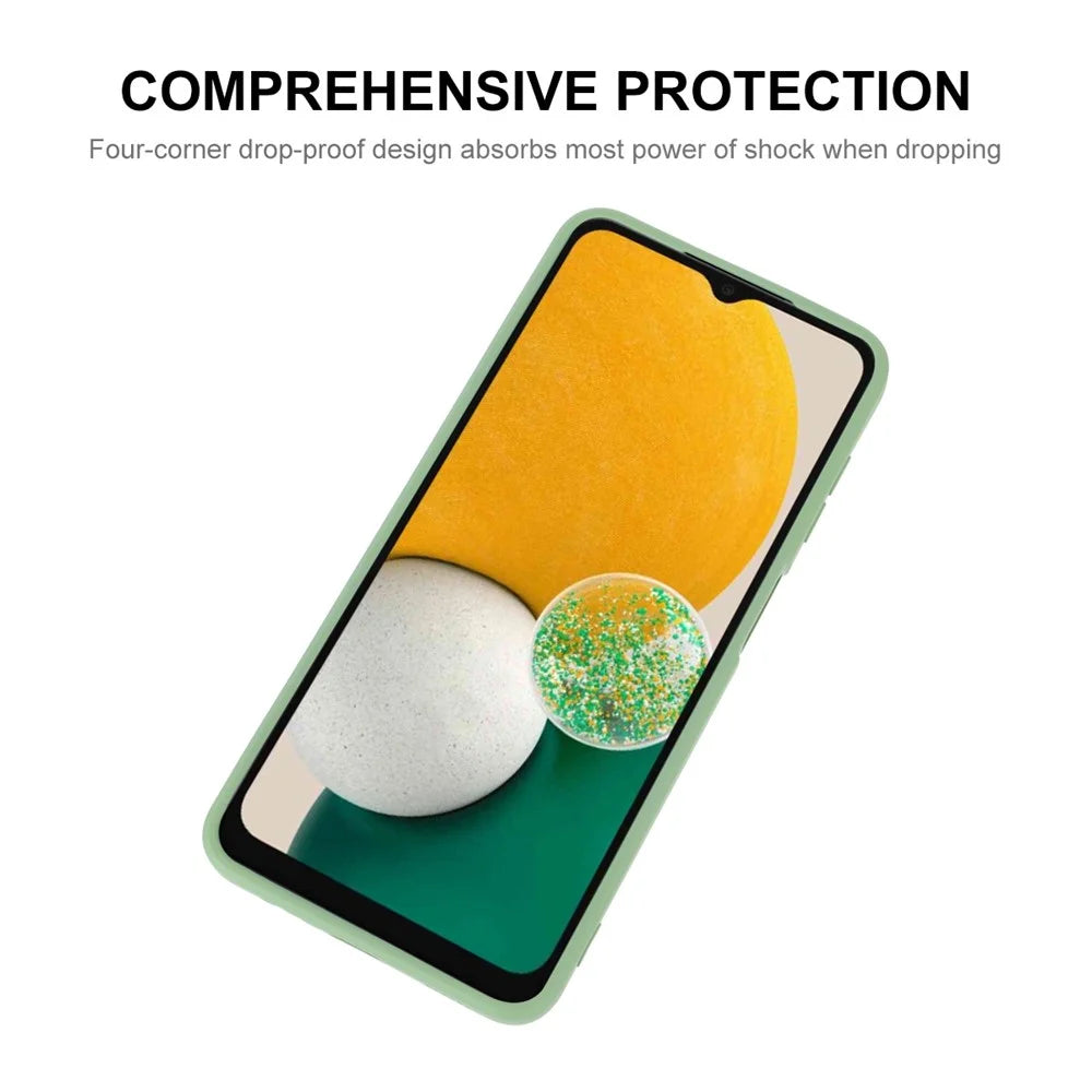 ENKAY HAT PRINCE Liquid Silicone Case for Samsung Galaxy A13 5G / A04s 4G (164.7mm) Camera Protection Lens Protector Cover - Light Green - 2