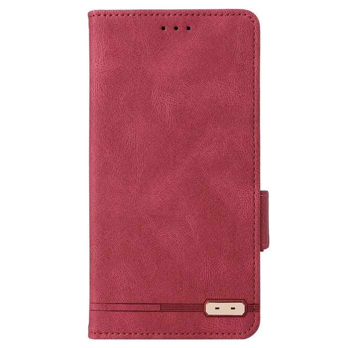 For Samsung Galaxy A22 5G (EU Version) Anti-scratch PU Leather Phone Case Hardware Design Smartphone Cover with Wallet Stand - Rose - 2