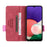 For Samsung Galaxy A22 5G (EU Version) Anti-scratch PU Leather Phone Case Hardware Design Smartphone Cover with Wallet Stand - Rose - 5