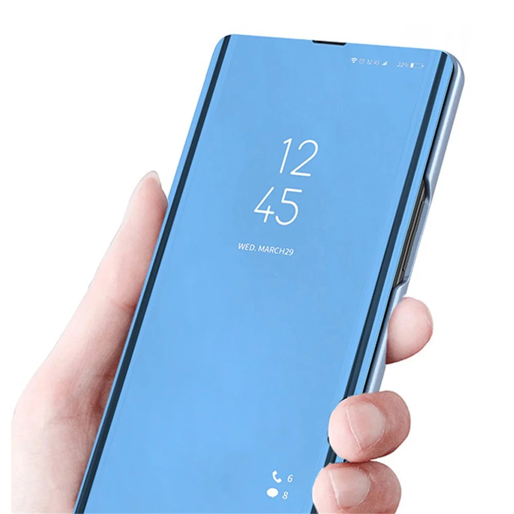For Samsung Galaxy A13 4G S22 Ultra 5G Flip Leather Cover with Stand Full Body Protective Phone Case - Sky Blue - 2