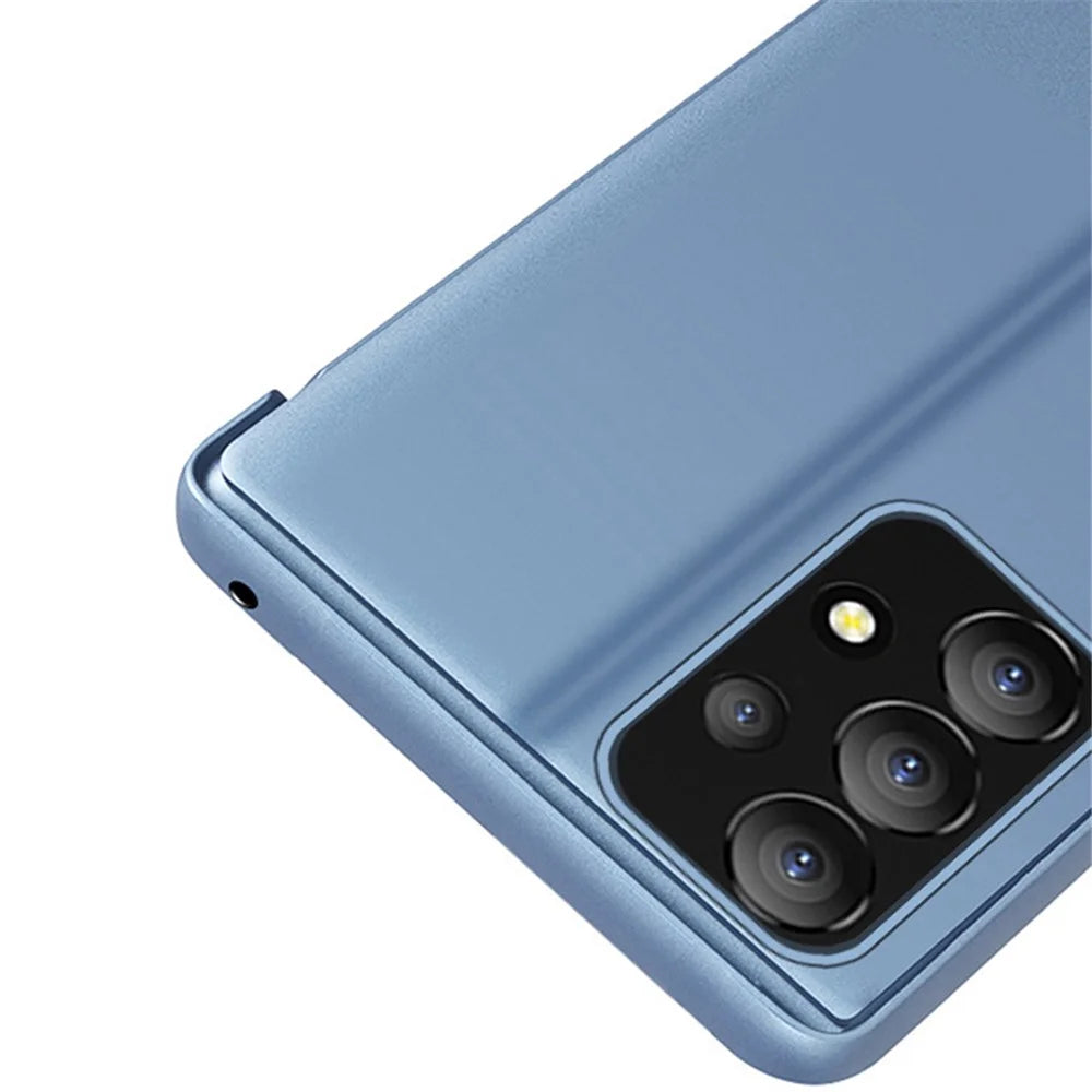 For Samsung Galaxy A13 4G S22 Ultra 5G Flip Leather Cover with Stand Full Body Protective Phone Case - Sky Blue - 3