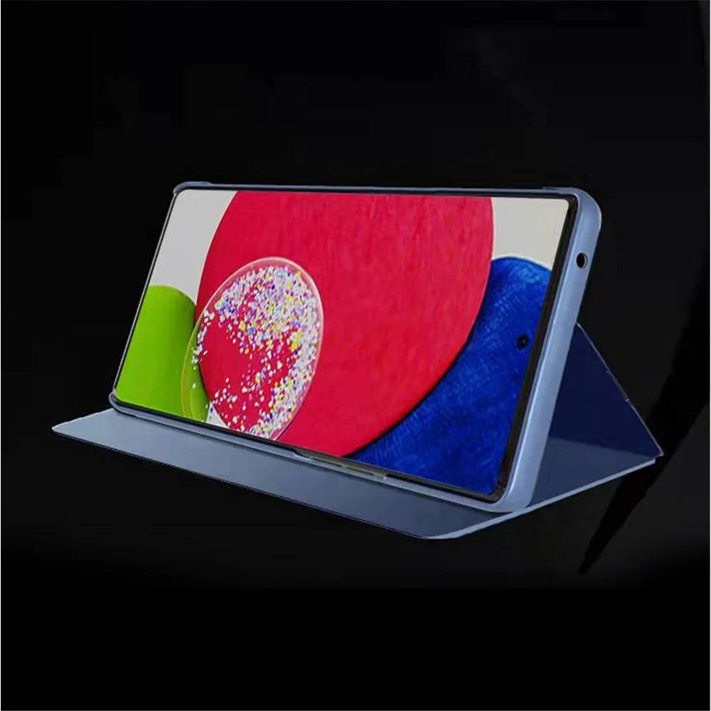 For Samsung Galaxy A73 5G S22 Ultra 5G Flip Leather Cover with Stand Full Body Protective Phone Case - Sky Blue - 3