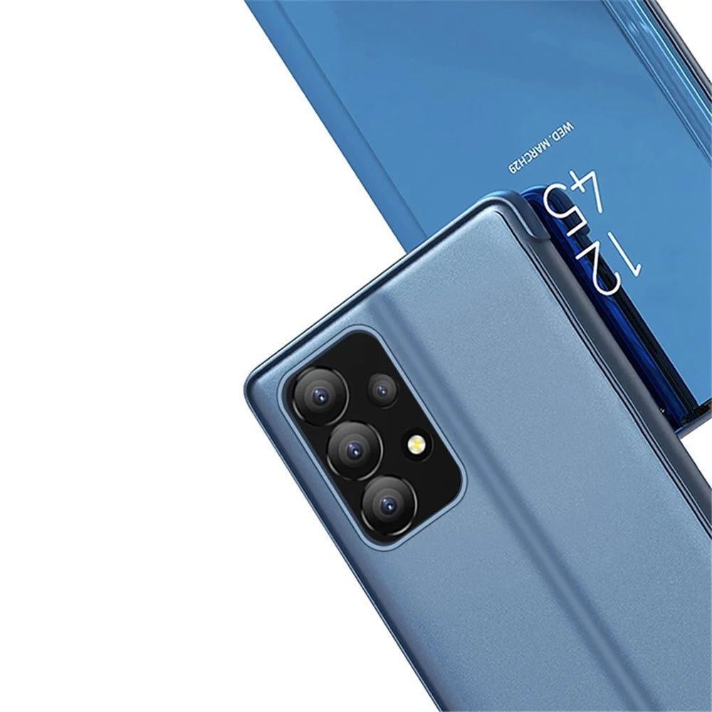 For Samsung Galaxy A73 5G S22 Ultra 5G Flip Leather Cover with Stand Full Body Protective Phone Case - Sky Blue - 5