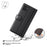 For Samsung Galaxy A03 (166.5mm) Genuine Split Leather Flip Case Stand Wallet Shockproof Full Protection Magnetic Cover - Black - 6