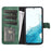 For Samsung Galaxy S22 5G Color Splicing Design Phone Cover Bump Proof PU Leather Stand Wallet Case Shell - Green - 2