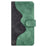 For Samsung Galaxy S22 5G Color Splicing Design Phone Cover Bump Proof PU Leather Stand Wallet Case Shell - Green - 6