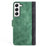 For Samsung Galaxy S22 5G Color Splicing Design Phone Cover Bump Proof PU Leather Stand Wallet Case Shell - Green - 7