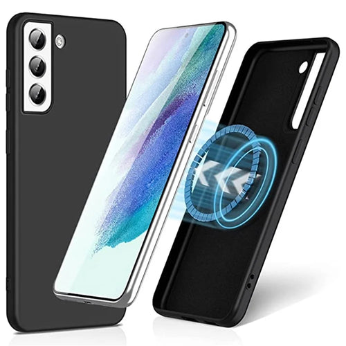 Liquid Series for Samsung Galaxy S21+ 5G Wireless Charging Magnetic Liquid Silicone Case TPU Border Soft Microfiber Lining Anti-Scratch Cover - 1