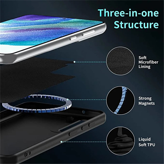 Liquid Series for Samsung Galaxy S21+ 5G Wireless Charging Magnetic Liquid Silicone Case TPU Border Soft Microfiber Lining Anti-Scratch Cover - 5