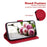 For Samsung Galaxy A33 5G Stand Wallet Flip Leather Case Imprinting Roses Butterflies Pattern Phone Cover - Red - 2