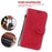 For Samsung Galaxy A33 5G Stand Wallet Flip Leather Case Imprinting Roses Butterflies Pattern Phone Cover - Red - 4