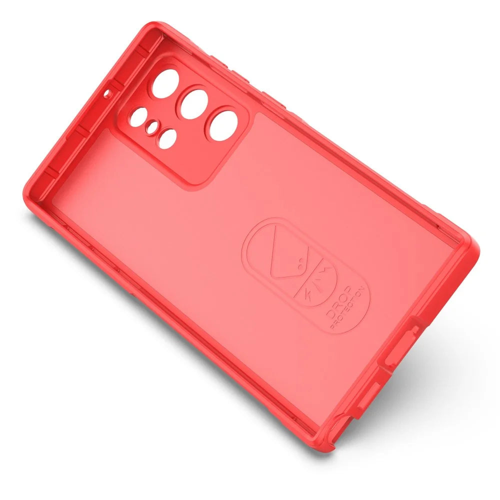For Samsung Galaxy S22 Ultra 5G Anti-slip Edge Wear-resistant Anti-fall TPU Cell Phone Cover Rugged Back Case - Red - 3