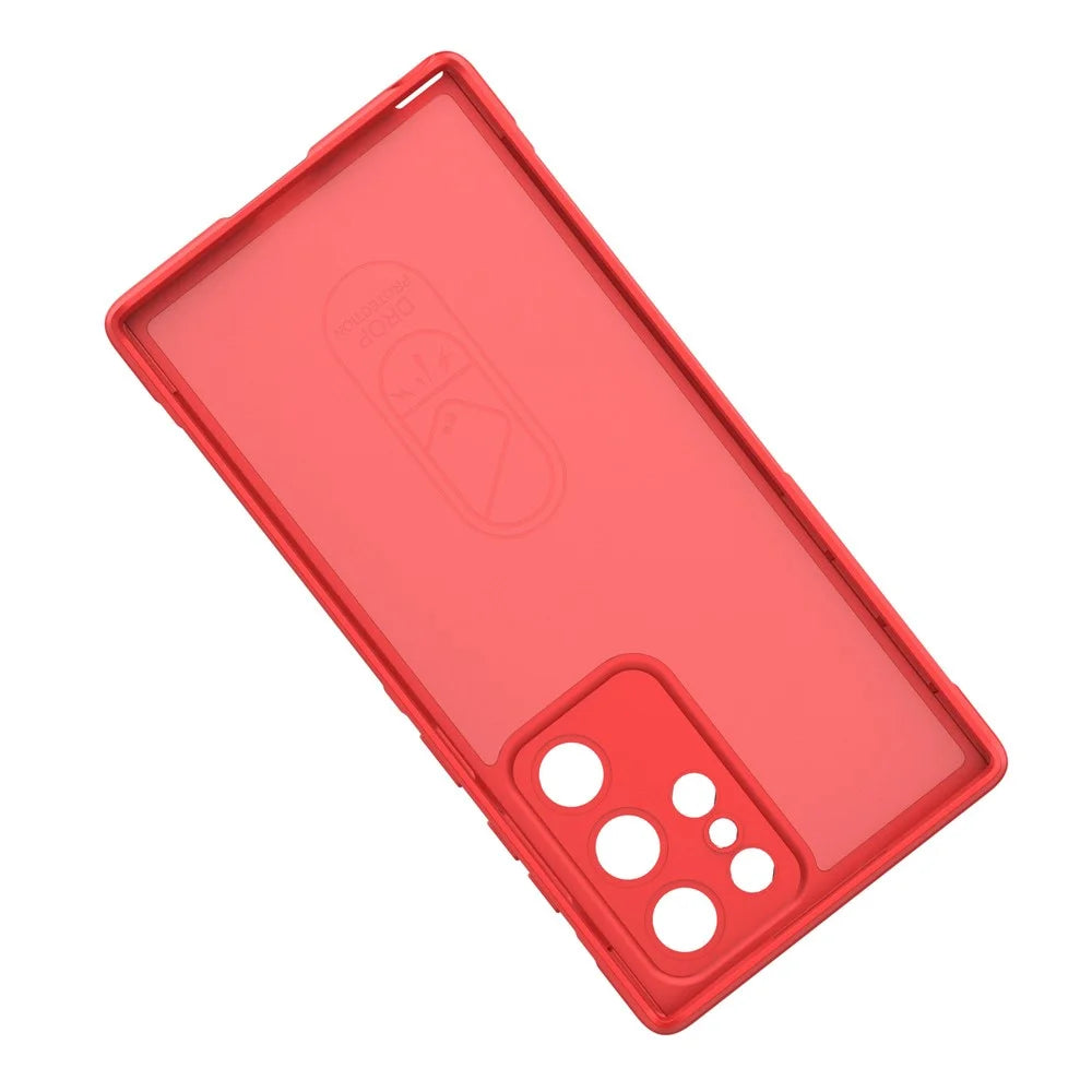 For Samsung Galaxy S22 Ultra 5G Anti-slip Edge Wear-resistant Anti-fall TPU Cell Phone Cover Rugged Back Case - Red - 4