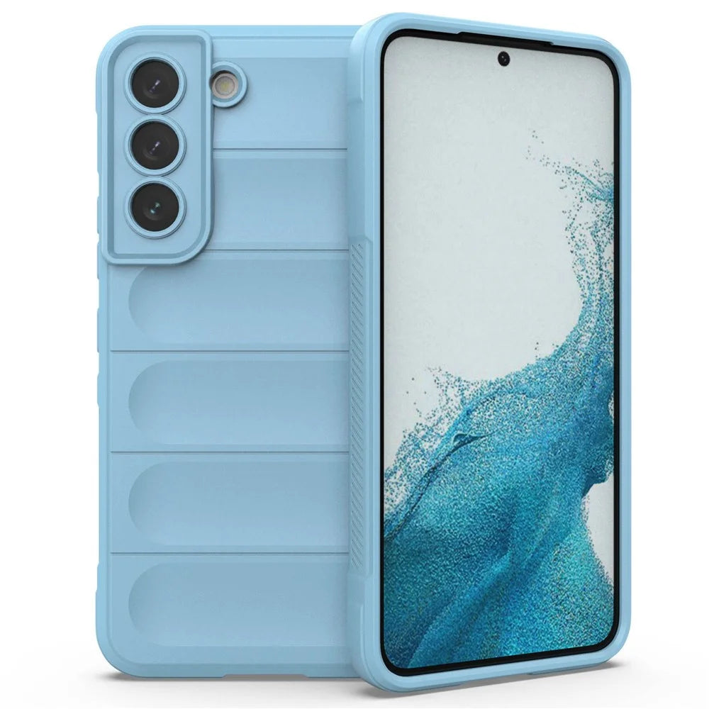 Anti-fall Case for Samsung Galaxy S22 5G Shockproof Rugged Back Cover Soft TPU Phone Shell - Baby Blue - 1