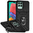 for Samsung Galaxy M33 5G (Global Version) Ring Kickstand Phone Case Anti-fall Protection Hard PC + TPU Shell with Slide Camera Protection Cover - Black - 1