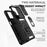for Samsung Galaxy M33 5G (Global Version) Ring Kickstand Phone Case Anti-fall Protection Hard PC + TPU Shell with Slide Camera Protection Cover - Black - 3