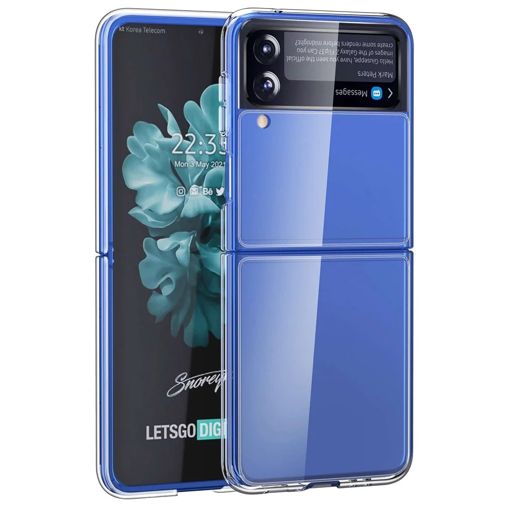 For Samsung Galaxy Z Flip4 5G Crystal Clear Case Hard PC Back Soft TPU Bumper Edge Anti-Scratch Cover - 1