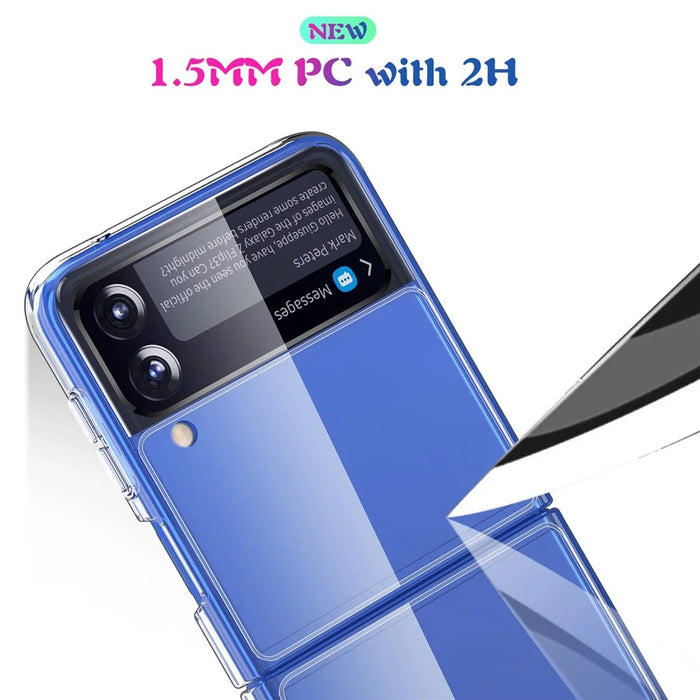 For Samsung Galaxy Z Flip4 5G Crystal Clear Case Hard PC Back Soft TPU Bumper Edge Anti-Scratch Cover - 2