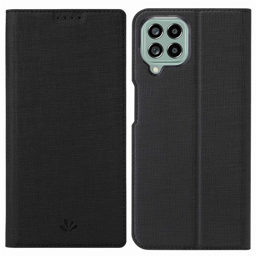VILI DMX Series for Samsung Galaxy M33 5G (Global Version) Stand Phone Case PU Leather Phone Shell Hands-free Anti-drop Cover with Card Holder - Black - 1