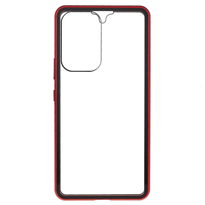 For Samsung Galaxy A53 5G Full Body Case Magnetic Tempered Glass Double-Sided Phone Case - Red - 3