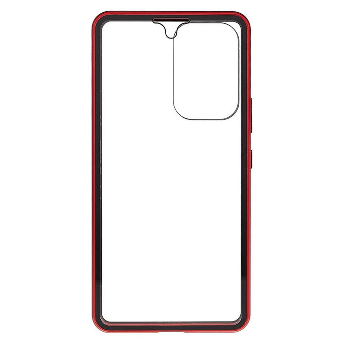 For Samsung Galaxy A53 5G Full Body Case Magnetic Tempered Glass Double-Sided Phone Case - Red - 4