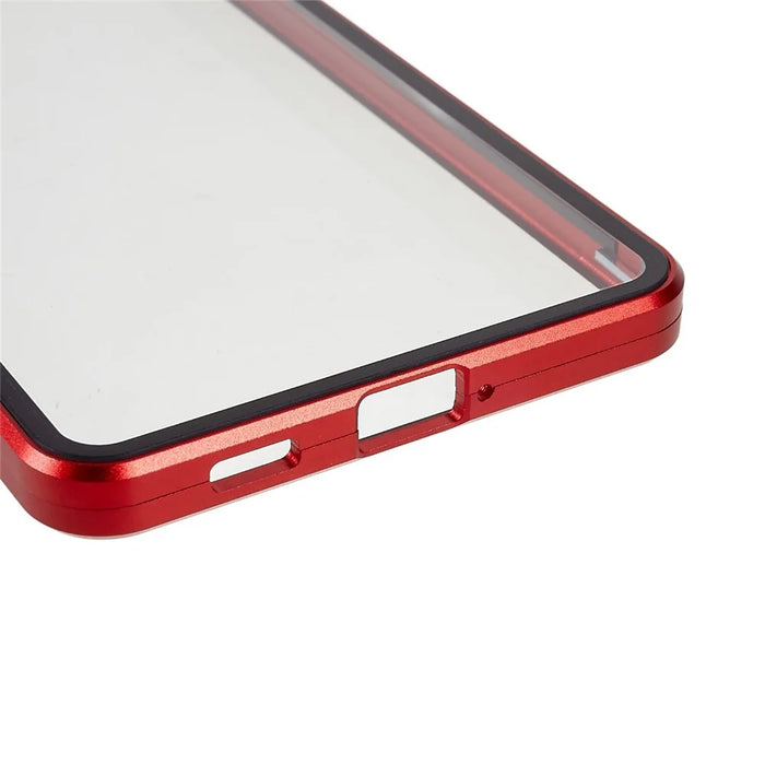 For Samsung Galaxy A53 5G Full Body Case Magnetic Tempered Glass Double-Sided Phone Case - Red - 6