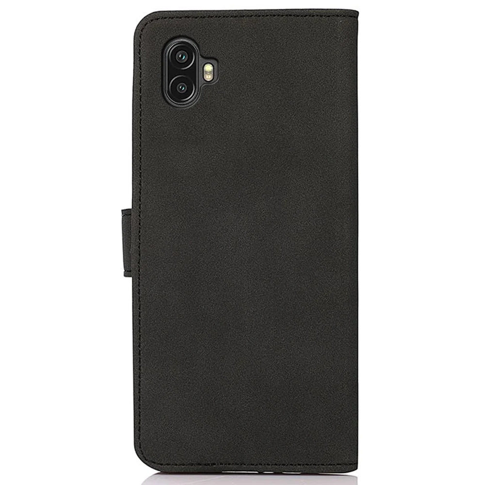 KHAZNEH for Samsung Galaxy Xcover 6 Pro Wallet Case Textured PU Leather Inner TPU Anti-Scratch Full Protective Stand Flip Cover - Black - 7