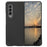 For Samsung Galaxy Z Fold4 5G Cross Texture Non-Slip Grip Back Case PU Leather Coated PC + TPU Shockproof Cover - Black - 1