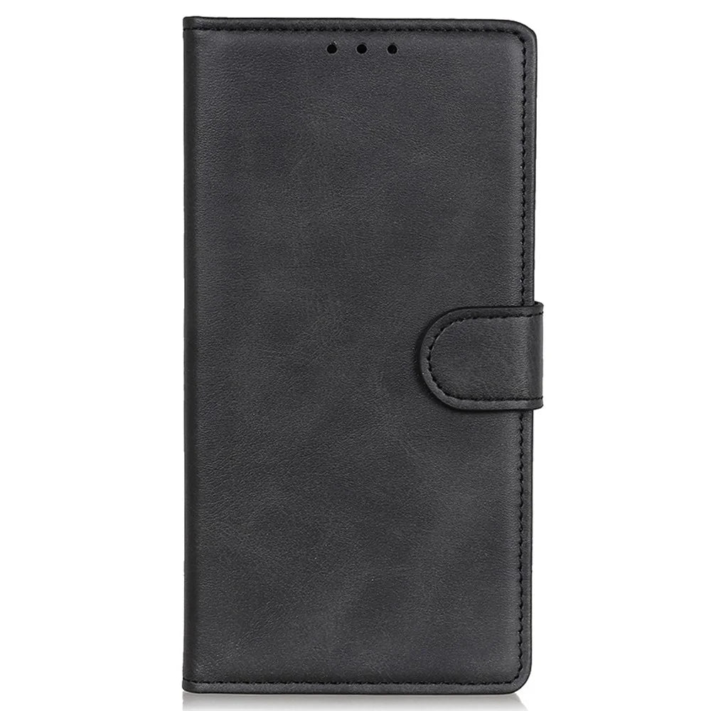 For Samsung Galaxy Xcover 6 Pro PU Leather Stand Phone Case Full Coverage Wallet Protective Cover - Black - 6