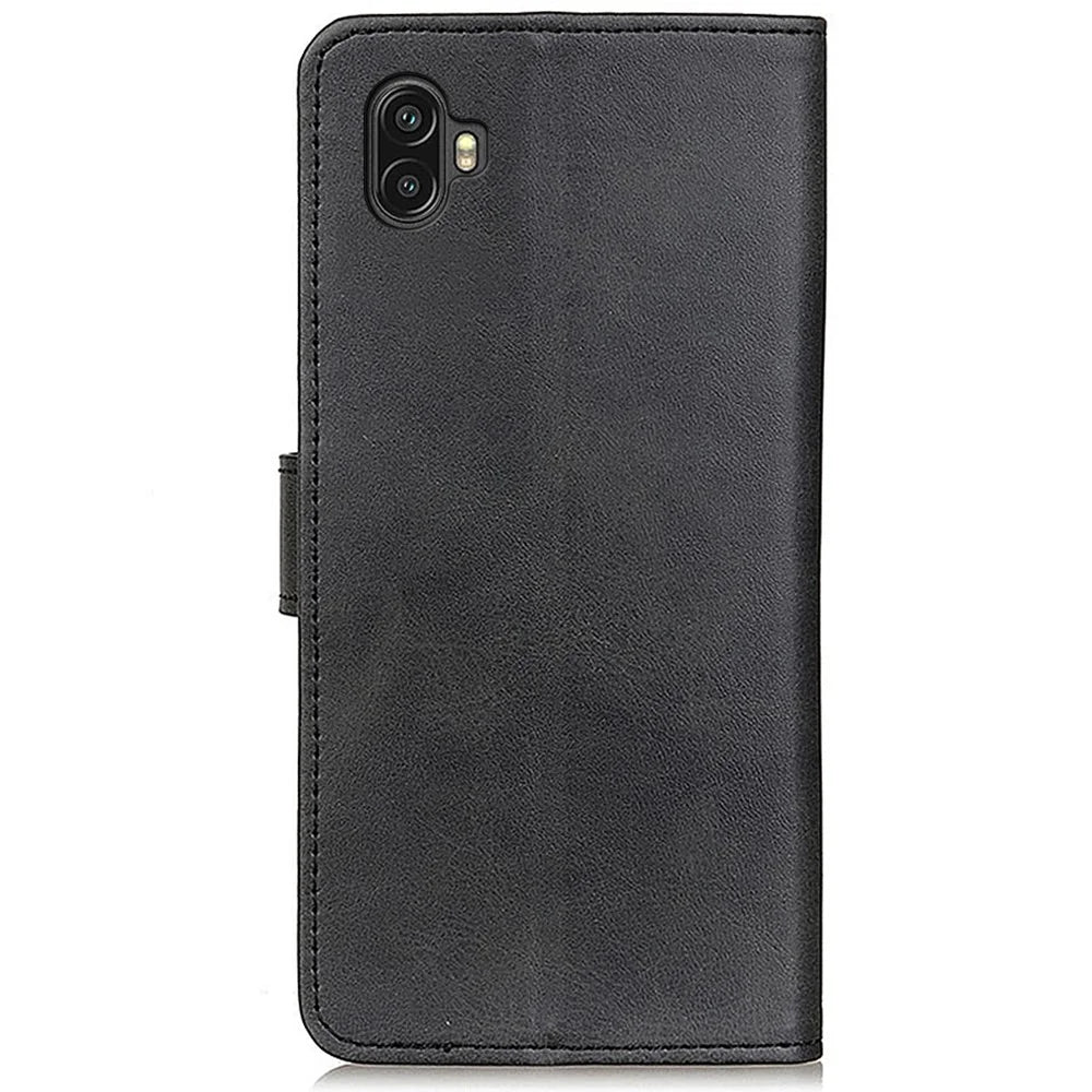For Samsung Galaxy Xcover 6 Pro PU Leather Stand Phone Case Full Coverage Wallet Protective Cover - Black - 7