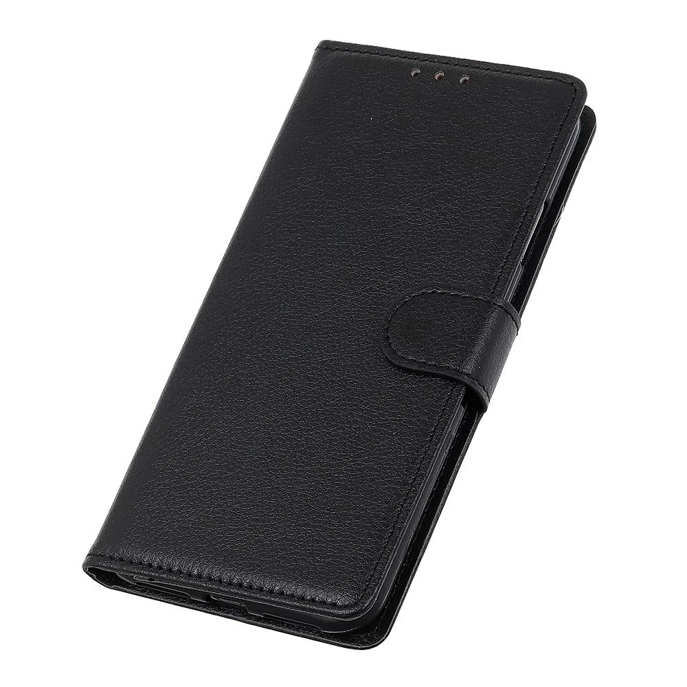 For Samsung Galaxy Xcover 6 Pro Litchi Texture PU Leather Wallet Case Drop-proof Phone Cover with Foldable Stand - Black - 5