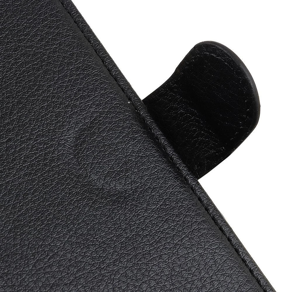For Samsung Galaxy Xcover 6 Pro Litchi Texture PU Leather Wallet Case Drop-proof Phone Cover with Foldable Stand - Black - 7