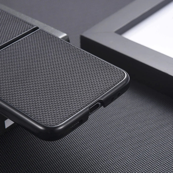 For Samsung Galaxy Z Flip4 5G Nylon Texture Anti-scratch PU Leather Coated PC Protective Phone Case - Black - 3