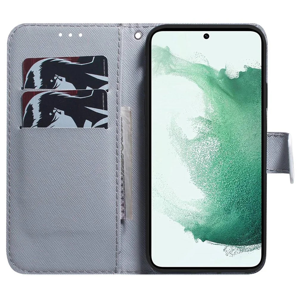 For Samsung Galaxy A53 5G PU Leather Wallet Style Flip Case Magnetic Closure 3D Pattern Printing Stand Cover with Wrist Strap - Watercolor Flowers - 2