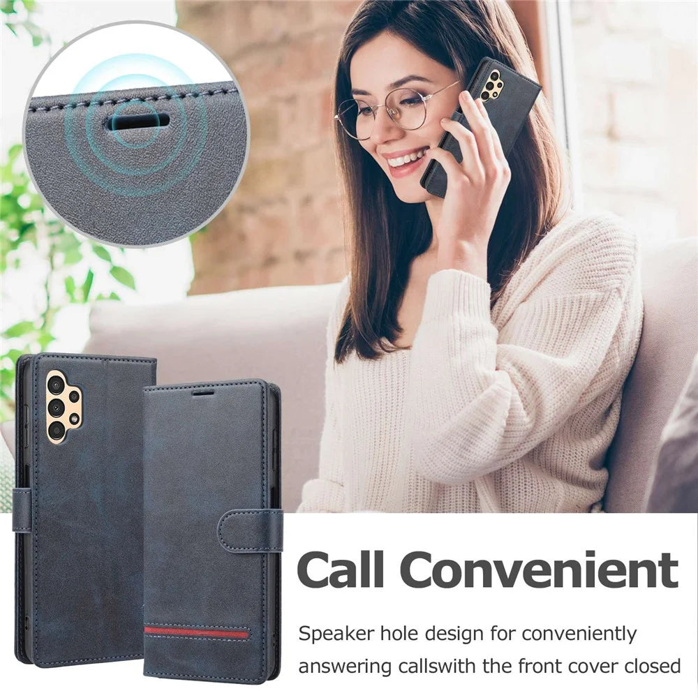 For Samsung Galaxy A13 4G Scratch-resistant Splicing Leather Case Wallet Stand Magnetic Clasp Protector - Blue - 7