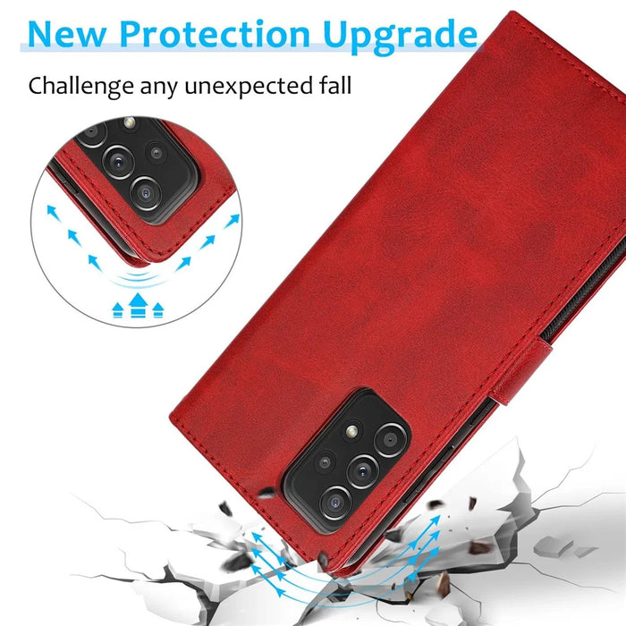 For Samsung Galaxy A33 5G Detachable 2-in-1 PU Leather Stand Wallet Phone Case with Wrist Strap - Red - 6