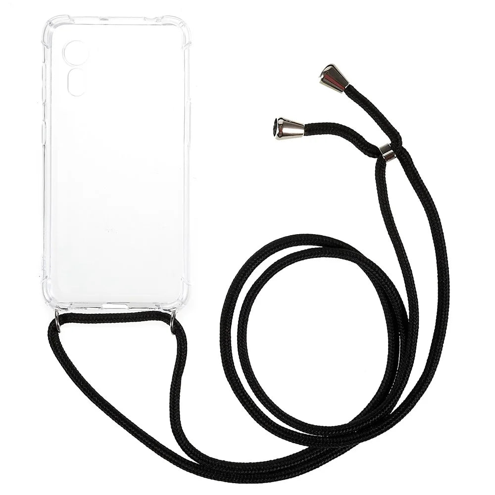 Reinforced Corner TPU Case for Samsung Galaxy Xcover 5, Anti-drop Transparent Phone Cover with Lanyard - 1