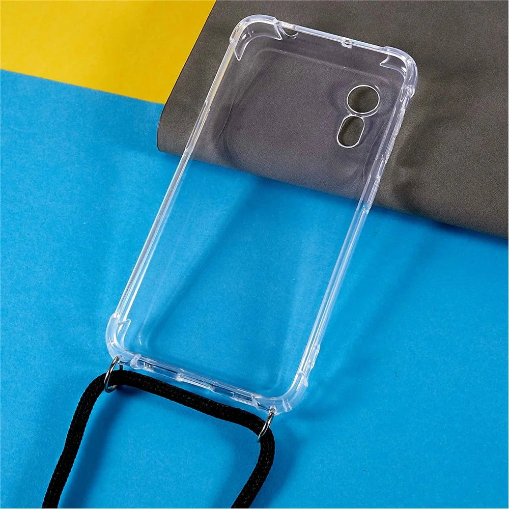 Reinforced Corner TPU Case for Samsung Galaxy Xcover 5, Anti-drop Transparent Phone Cover with Lanyard - 4